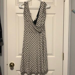Gilli women's black and white wrap style dress.